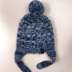 Smartwool Merino Wool Blue Winter Knit Fun Pom Pom Kids Hat